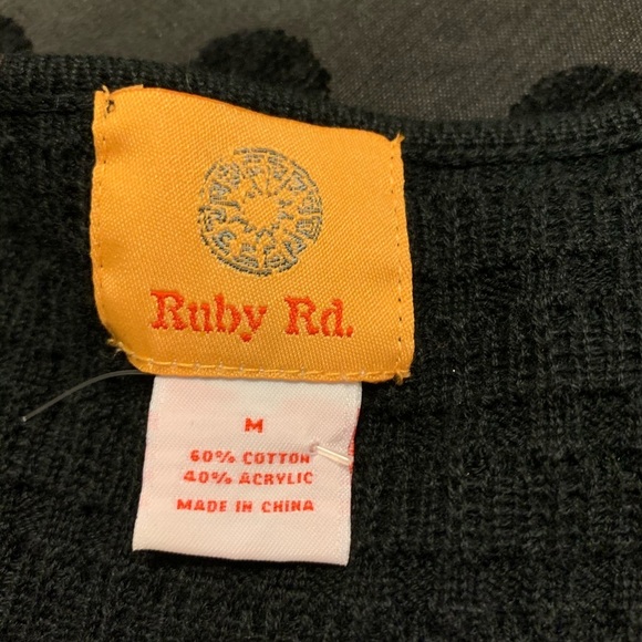 Ruby Rd. Embellished Black Cardigan Size Medium - Picture 5 of 9